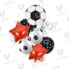 Cross-border best-selling children's birthday theme party balloon boy football set balloon Aluminum film balloon Specification image