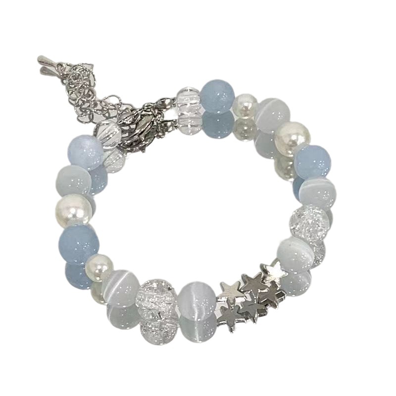 【 Star Sea 】 Starry Blue beaded pearl bracelet, a niche design for women with a forest-themed high-end feel. A perfect gift for your best friend Item Picture