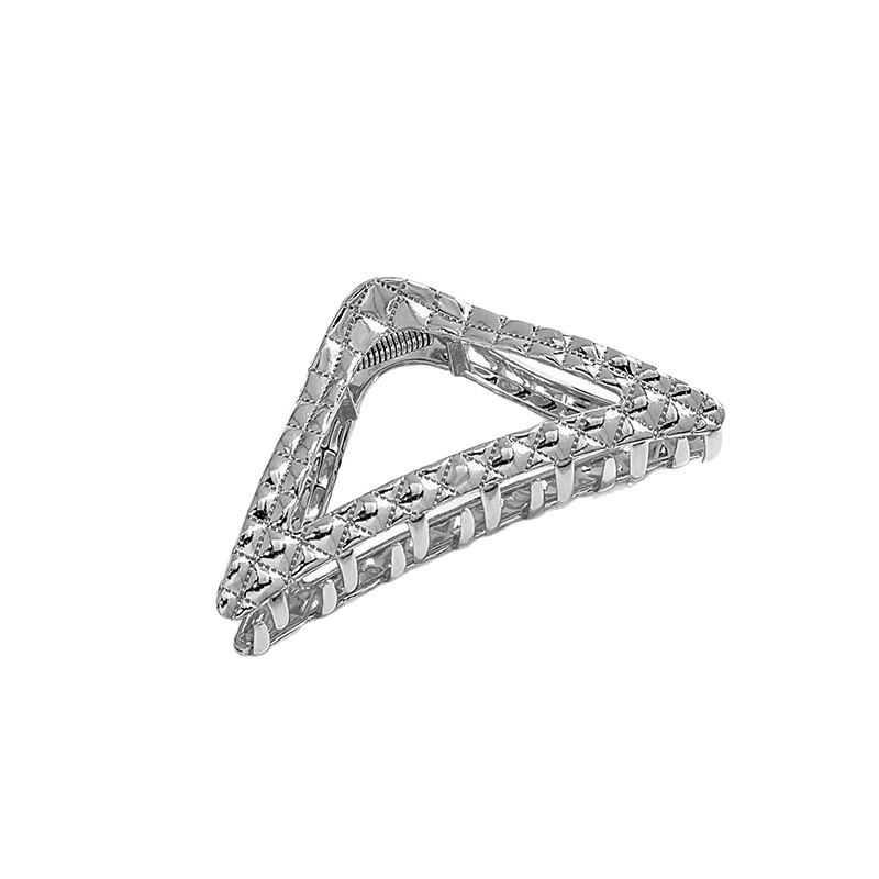 European and American cold style geometric hair clips, individual trend pleated square hair accessories, dark style cross headwear wholesale Item Picture