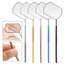 Wholesale eyelash grafting hand-held portable inspection mirror square stainless steel large observation mirror