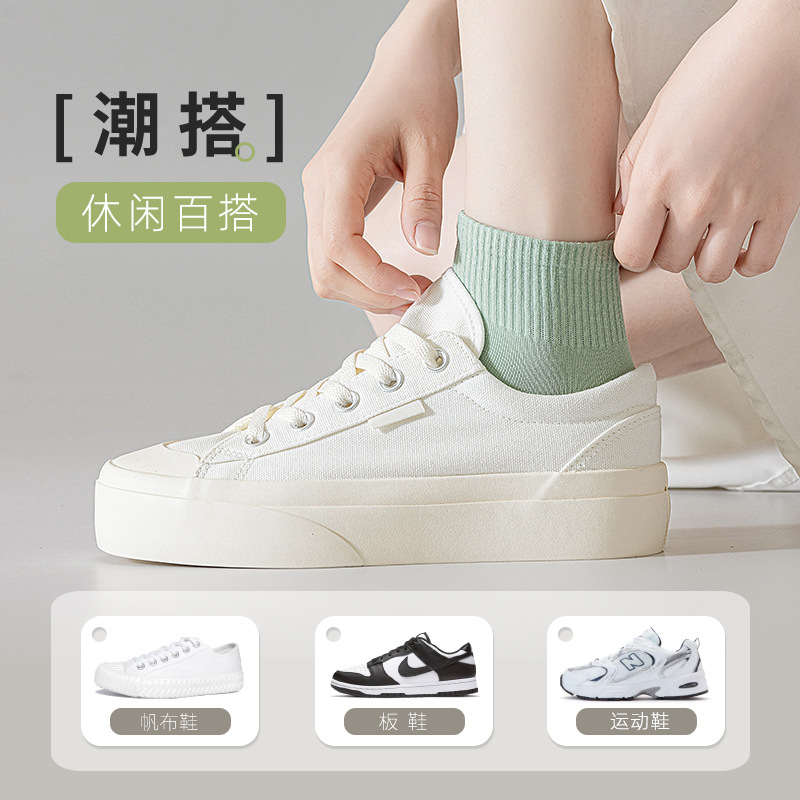 Sock stall, one-piece consignment. Women's spring and summer thin mid-calf socks, anti-odor, sweat-absorbing, breathable boneless socks, autumn anti-slip and anti-pilling cotton socks, one-piece consignment Application Scenario