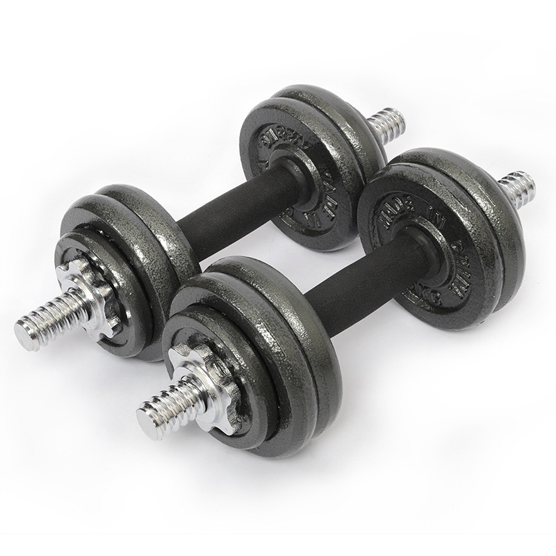 力诺健身哑铃/盒装哑铃/烤漆哑铃/15kg一对/30公斤/练臂肌/男士家用/健身器材白底实物图