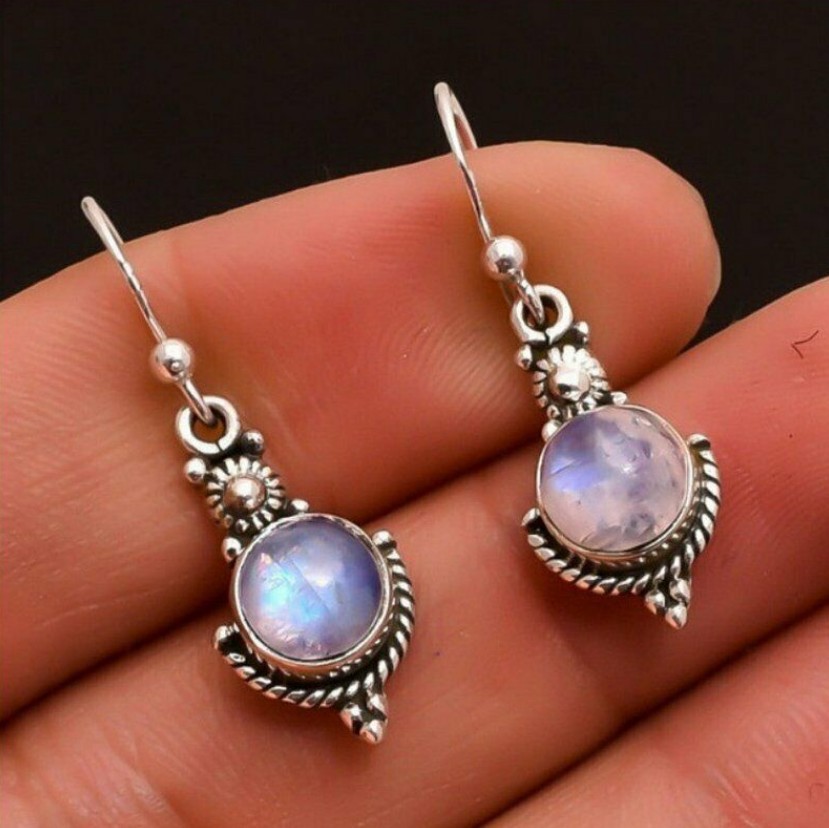 Deseo nuevo incrustado mar azul topa piedra pendientes europa y américa mujeres creativo giratorio gota de agua en forma de pera pendientes Specification image