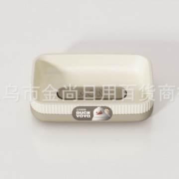 Simple Home hotel dormitory portable soap box, bathroom double-layer soap box, no water accumulation, no need for drilling, household soap details Picture