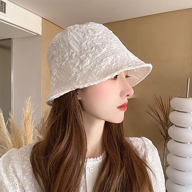 Japanese-style thin pleated fisherman hats for women, summer Internet celebrities on Instagram street style, sun protection and shade hats for women, bucket hats trendy details Picture