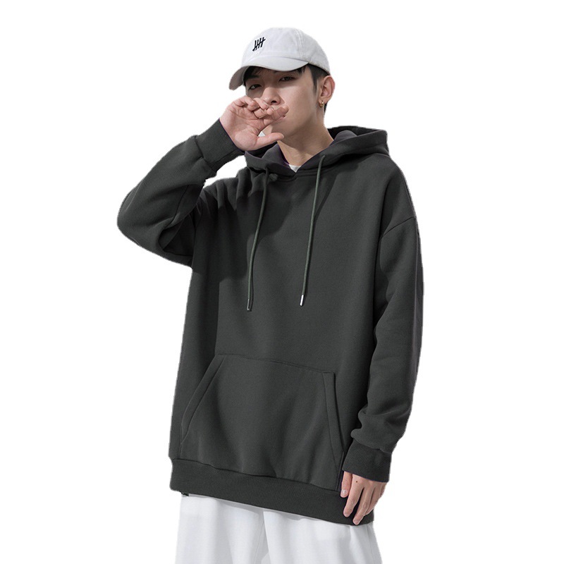 Customized hooded sweatshirts for men, solid colors for women, ins thin hoodies, trendy couple outfits, casual and sporty plus-size men's wear Item Picture