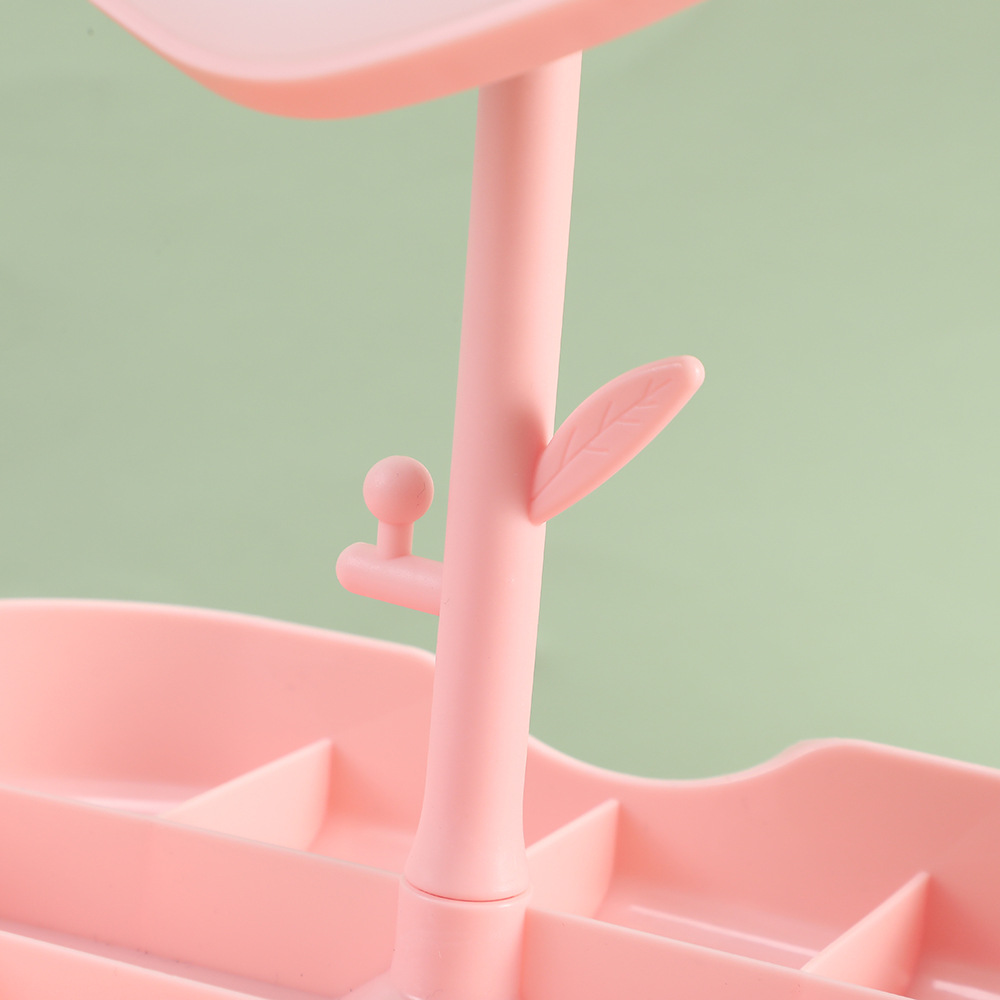 2025爆款一体式美妆镜女爱心树枝干挂饰宿舍台式桌面收纳盒日用百货卫浴洗漱用品详情11