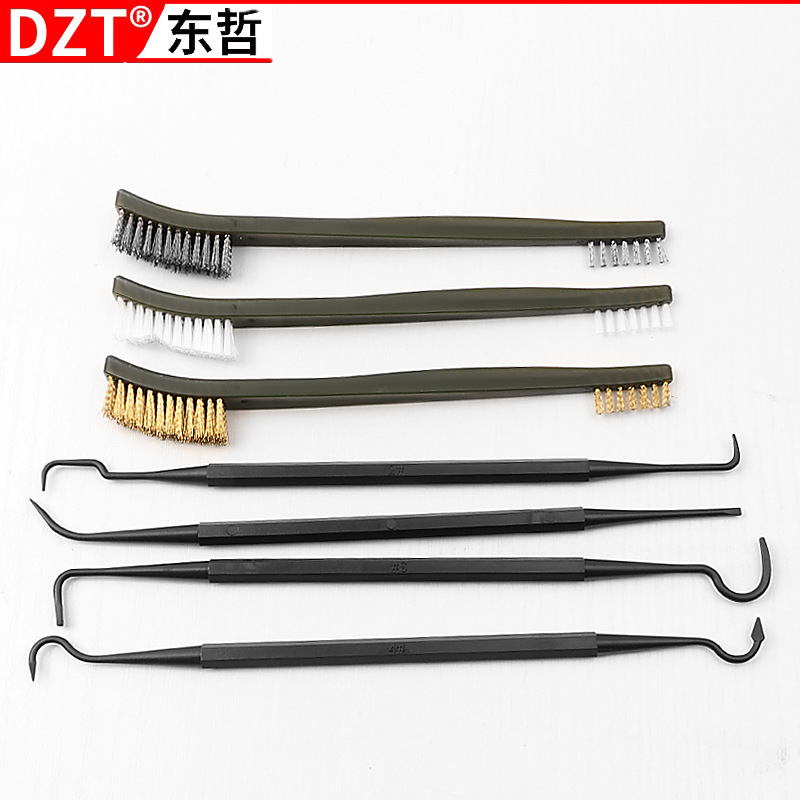 3pc double-ended wire brush, stainless steel wire brush, copper wire brush, nylon brush, special tool brush for cleaning, removing dirt and rust