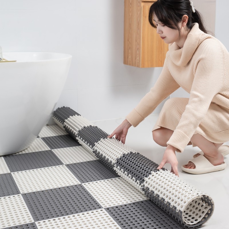 浴室防滑垫可拼接可裁剪淋浴地垫满铺厕所卫生间家用隔水脚垫子详情图3