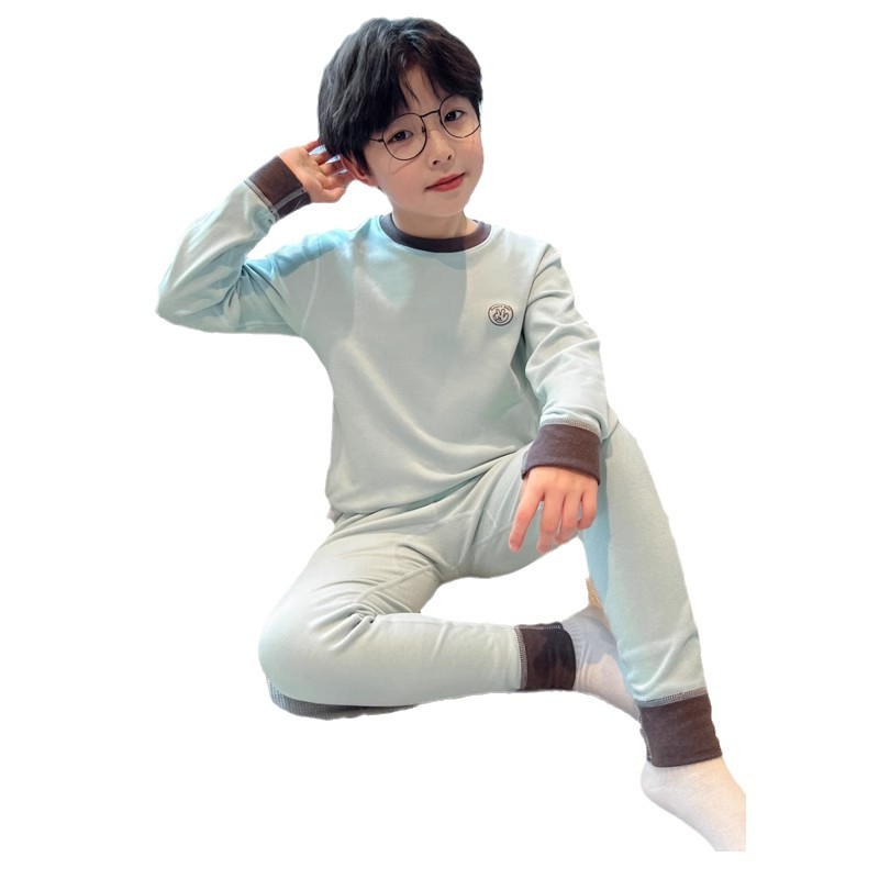 Spring, Autumn and Winter 2024 new styles for Zhongda Children's winter boys' pajamas, boys' long Johns and long pants sets, thermal underwear Item Picture