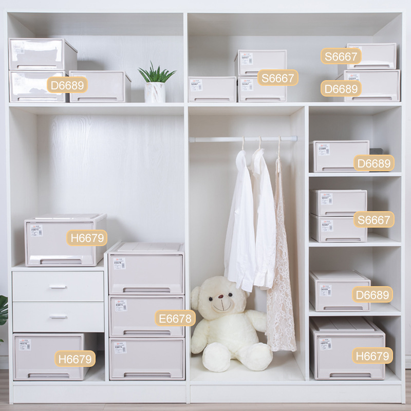 Wholesale thickened drawer storage cabinets, drawer-type storage and organization boxes, household clothing storage boxes, transparent shoe boxes Application Scenario