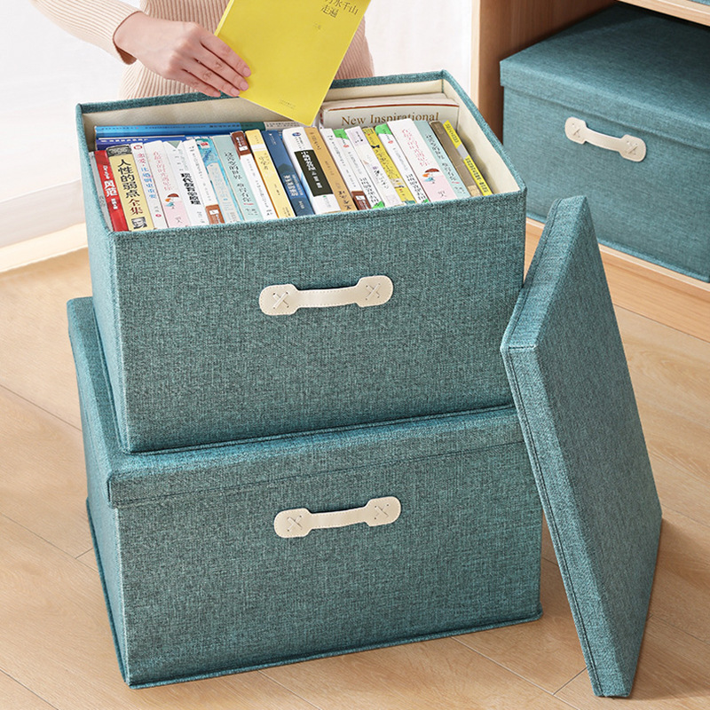 Fabric Storage Box Cotton Linen Clothes Storage Box Wardrobe Drawer Type Leather Handle With Lid Organizer Foldable Specification drawing