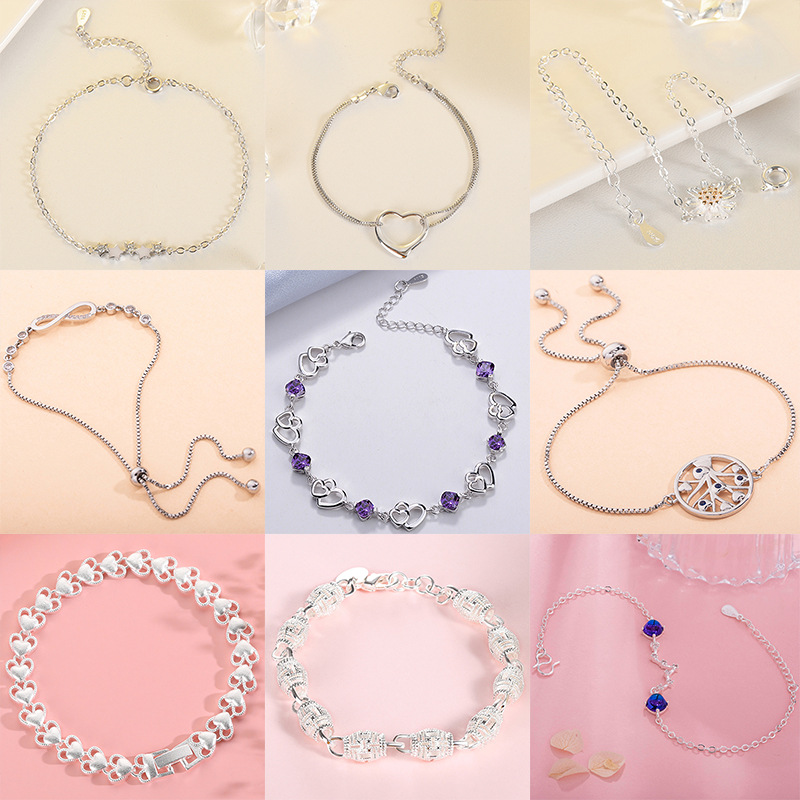 Wholesale of high-end, light luxury Japanese and Korean bracelets with an Instagram style, niche design, trendy and versatile hip-hop style jewelry Specification image