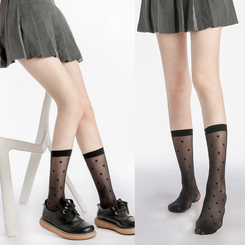 Sock stall, one-piece delivery service, heart-shaped short socks for women, Japanese-style slimming, heart-shaped calf socks, chubby, cute in spring and autumn, trendy jk socks, mid-calf socks, one-piece delivery service