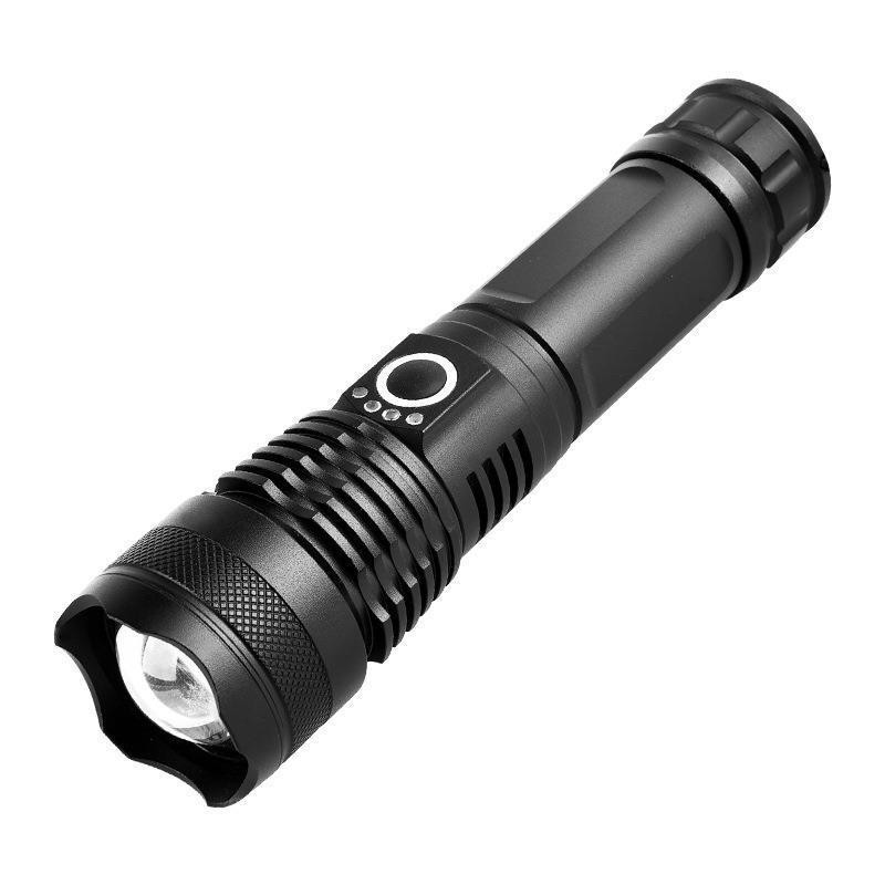 New cross-border P50 aluminum alloy strong light flashlight 26650 rechargeable usb long-range shooting outdoor telescopic zoom night fishing