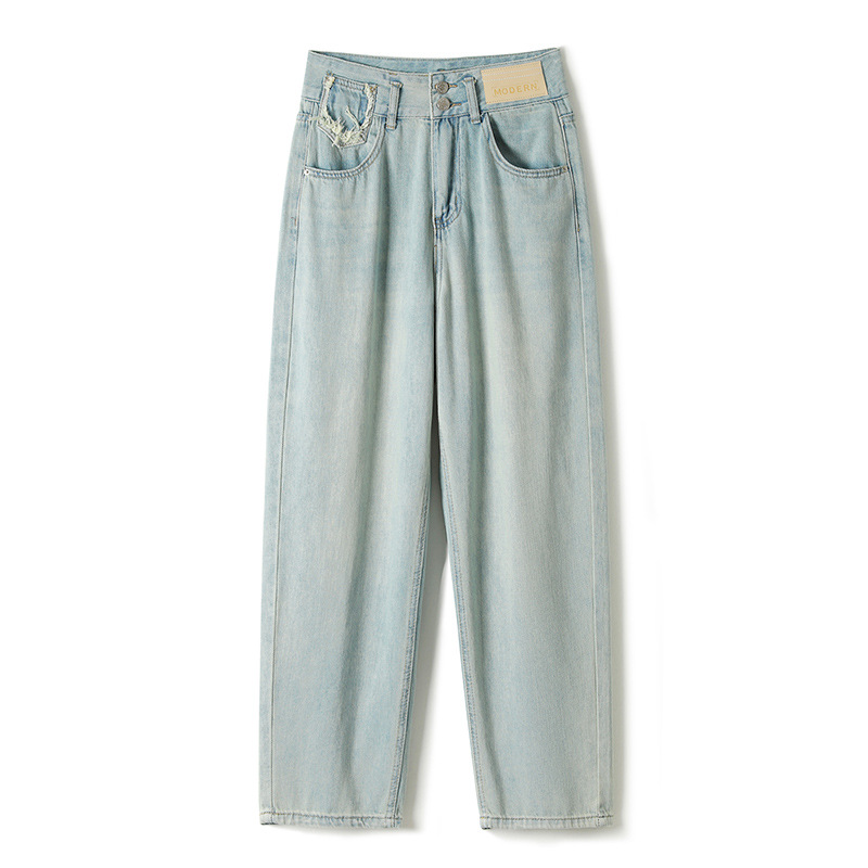Light Jeans Female Summer 2023 New Wide Leg Pants High Waist Thin Harlan Turnip Daddy Pants Female Item Picture