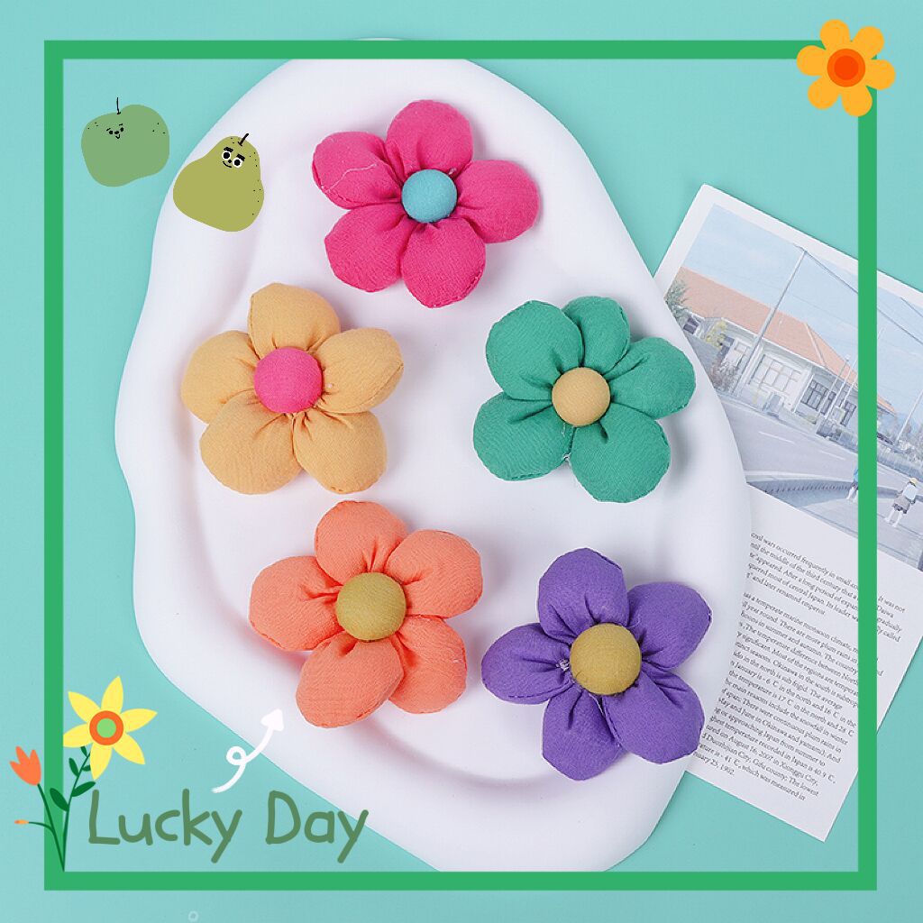 Mori Fabric Flower 6Cm Color Hand Sewn Flowers Children's Clothing Hair Hoop Hair Clip Accessories Bag Scarf Diy details Picture