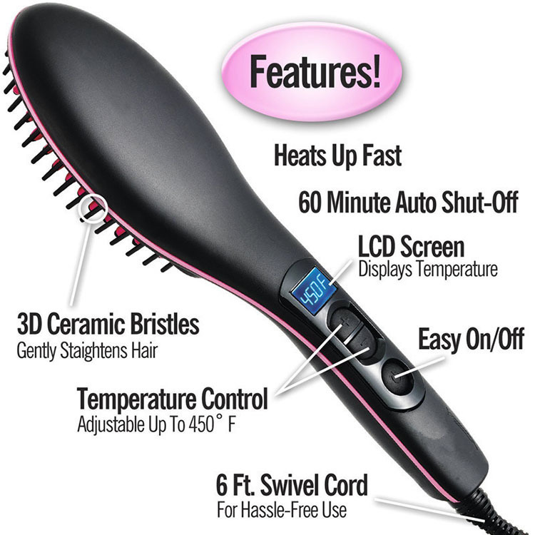 LED display hair comb, dry and wet dual-purpose straightening comb, electric magic comb straightening device straight artifct details Picture