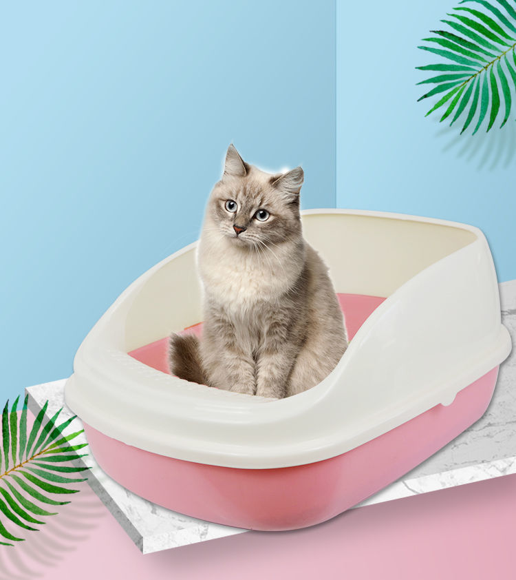 Pet litter box Semi-enclosed extra height cat toilet Large space to prevent spatter litter box pet cleaning supplies details Picture