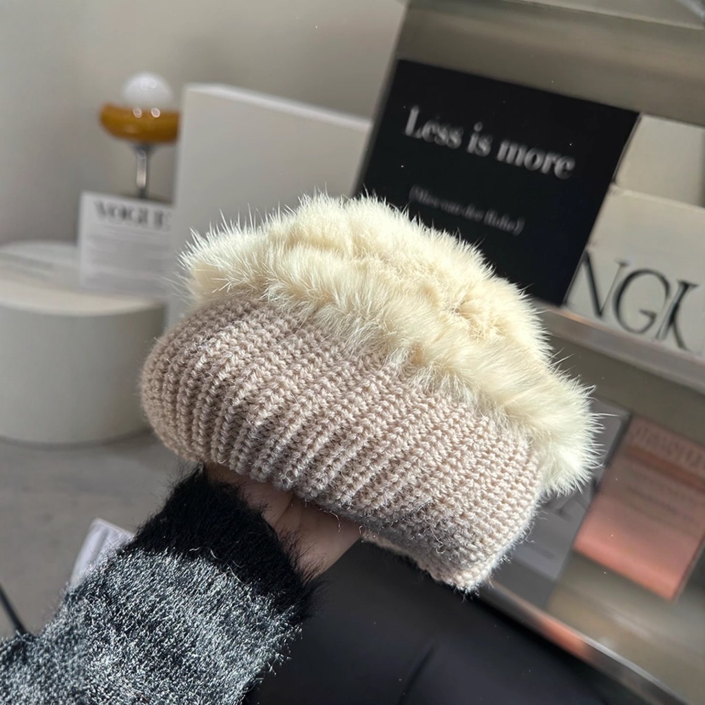Marca [sendona] 2025 nuevo conejo al por mayor sombrero de peluche para mujeres otoño e invierno engrosado cálido y frío sombrero de pelo para mostrar la cara pequeño invierno esencial venta caliente medio details Picture