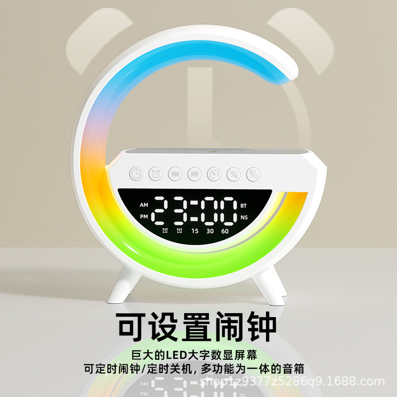 3401 Wireless Blue Mini Edition Audio Charging, Atmosphere alarm clock, night light, birthday gift, smart high sound quality details Picture