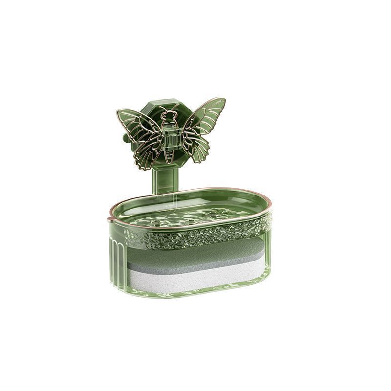 Household wall-mounted butterfly suction cup soap box Item Picture