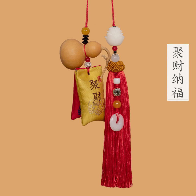 National trend retro sachets, car accessories, ancient-style sachets, car rearview mirrors, gourd pendants, car and vehicle decorations, national trend details Picture
