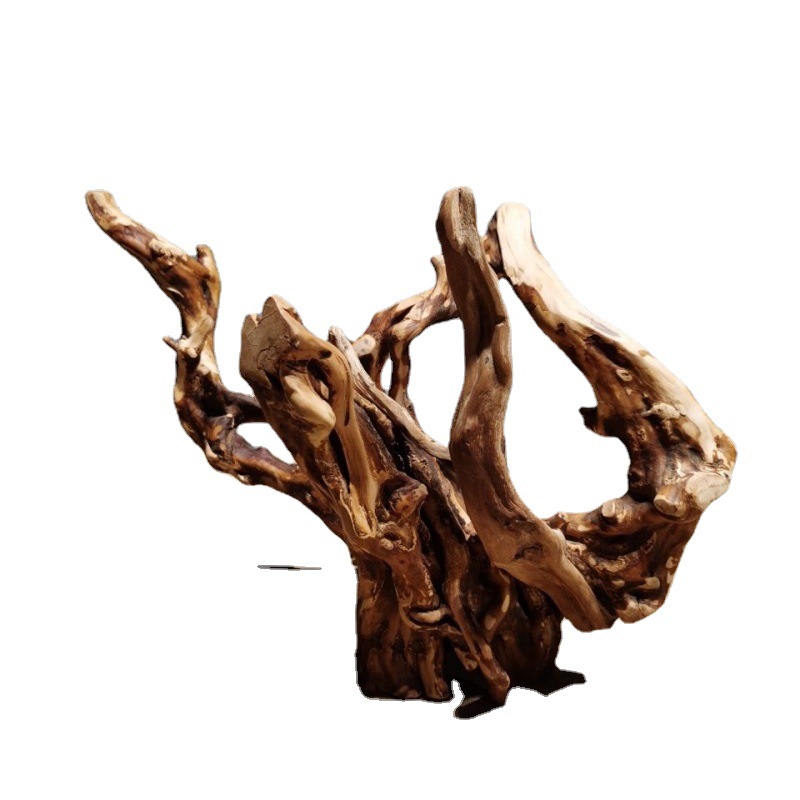 Natural Tree Roots Weathered Dead Wood Carving Home Living Room Antique Shelf Art Polishing Decorative Products Item Picture