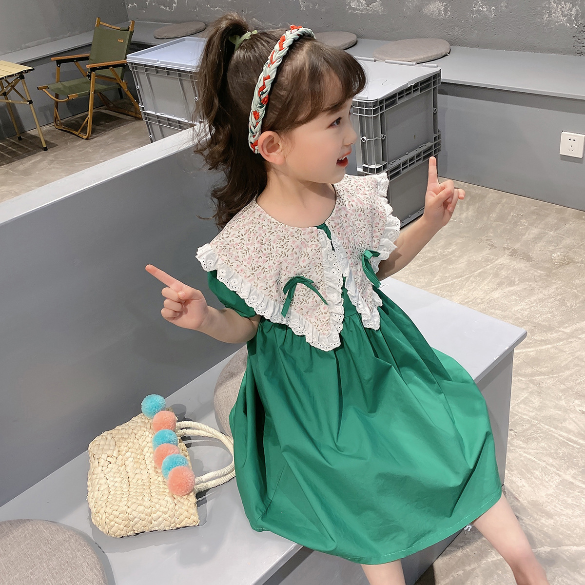 Girls' summer dress 2022 New style Children's stylish and fashionable thin dress Summer children's floral princess dress Application Scenario
