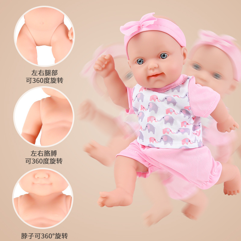 Factory direct sales of 10-inch plastic-coated newborn simulation baby, rebirth doll, role-playing toy trolley Specification image