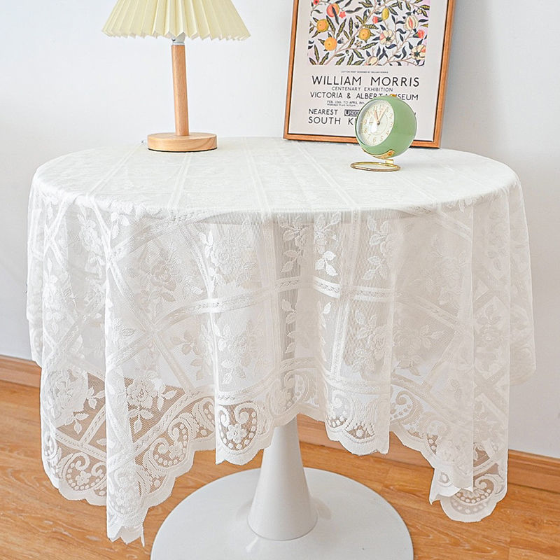 . Lace Tablecloth Ins Style Coffee Table Square Atmosphere Rectangular Table Mat Round Tv Stand Nightstand Cover Item Picture