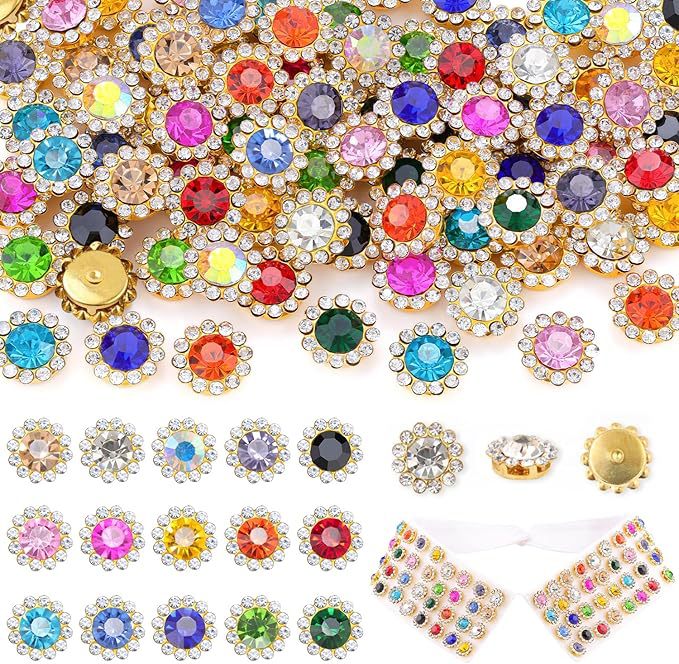 厂家直销太阳花花托圆形双层花钻 DIY蝴蝶结鞋包服装辅料配件爪钻详情10