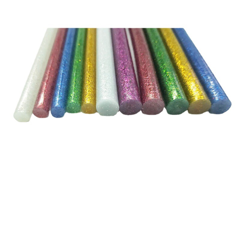 Hot melt adhesive sticks for foreign trade export, gold powder hot melt adhesive sticks, color mixed hot melt adhesive strips, hot melting Item Picture