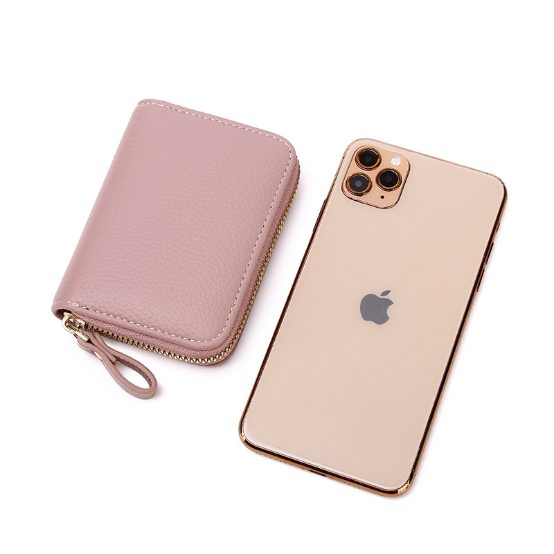 Rfid Anti-Theft Brush Organ Card Bag Men's And Women's Card Holder Card Bag Multi-Function Zipper Small Wallet Driver's License Bag Specification drawing