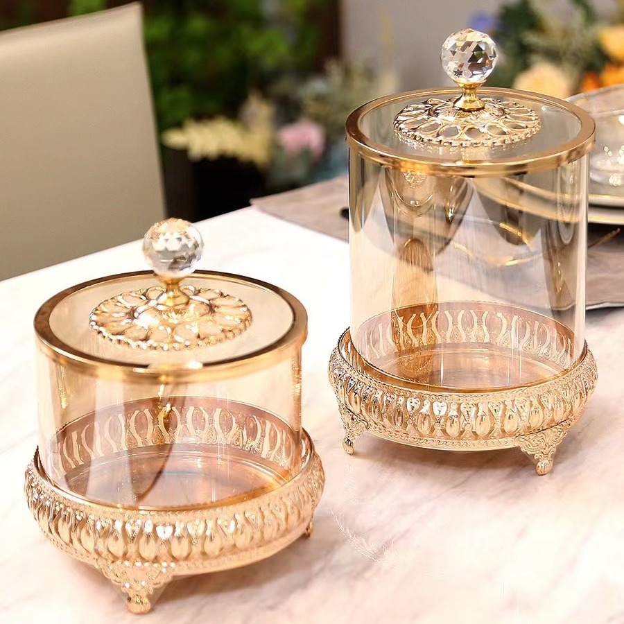 European-style light luxury storage glass storage creative jars, candy jar ornaments, home tabletop glass candy jar handicrafts details Picture