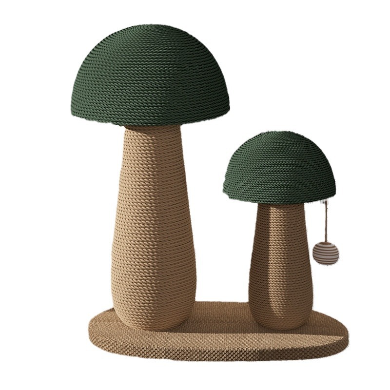 Sisal cat scratch posts, mushroom cat scratch boards, wear-resistant and non-flaking standing cat paw boards, sisal rope claw grinding toys for cats Item Picture