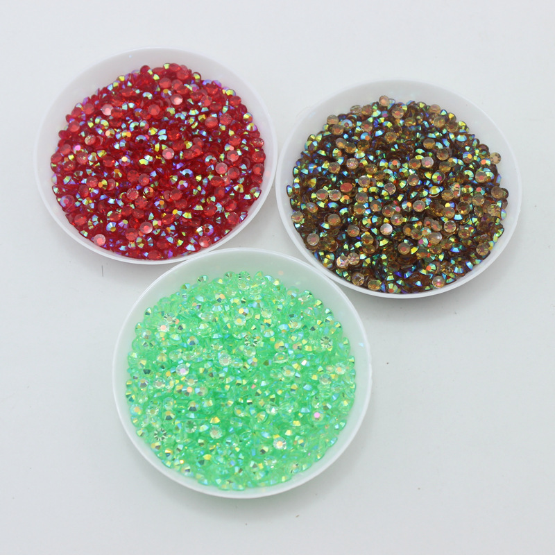 炫彩AB钻裸钻平底钻树脂钻美甲贴钻玩偶粘钻大王扇钻石diy水钻细节图