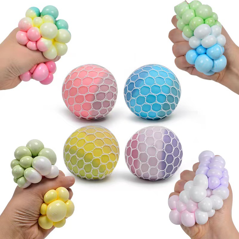 Release Grape Ball Stress Relief Three-color dazzling flour grape color-changing ball Stress Relief Ball Kneading Fun magic tool Prank toy Item Picture