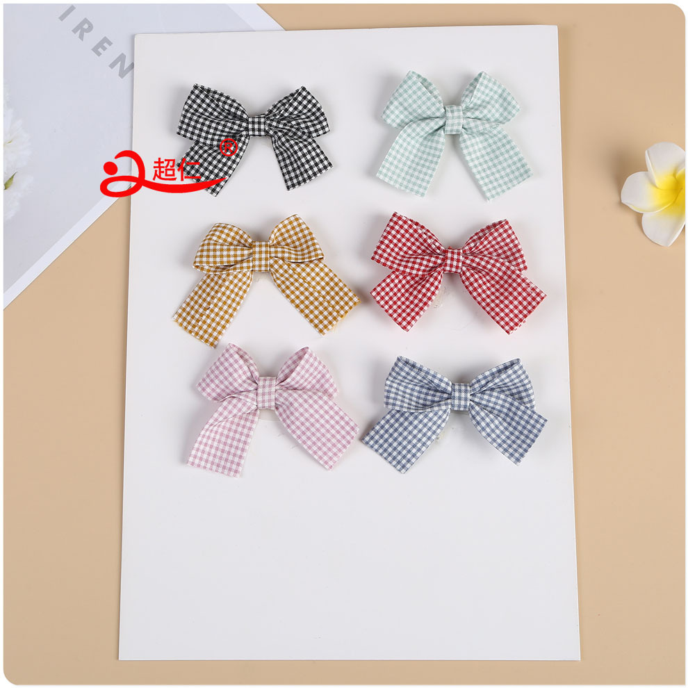 Handmade Bows Japanese And Korean Style Hair Accessories Gift Clothing Accessories New Vintage Color Check Bows Can Be Produced