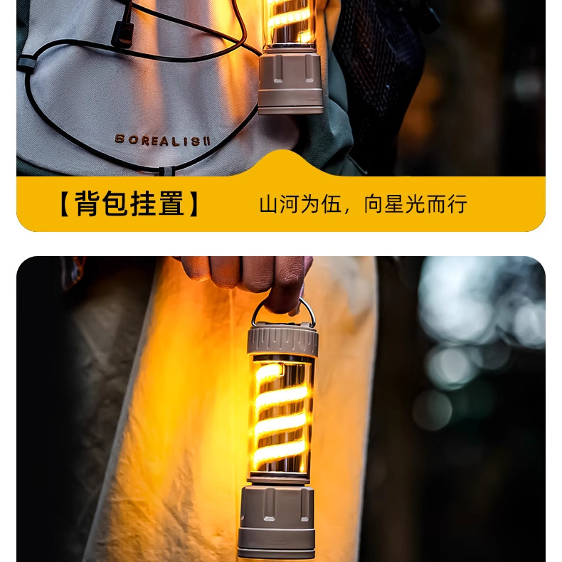 跨境新露营灯户外照明手电筒摆摊手提帐篷灯多功能充电野营氛围灯详情16