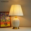 Cross-border exclusive ceramic table lamps, American Nordic style living room side table decoration, new Chinese style imperial LED energy-saving lamps Specification image