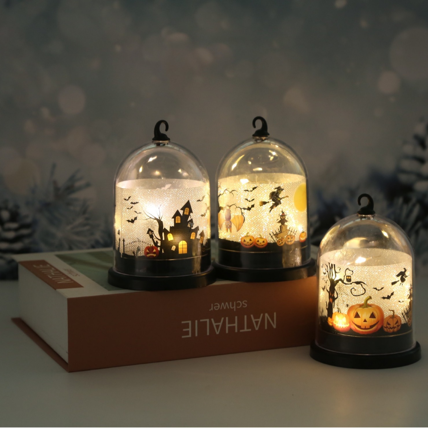 Cross-border led candle lights Christmas wind lights simulate electronic candles decorated Halloween retro oil lights night lights