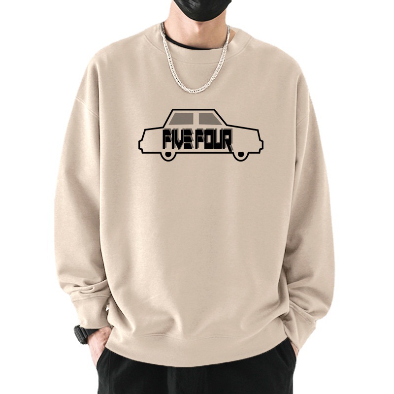 Pure cotton sweatshirt, American basic personality printed hoodie, high street men's long-sleeved heavy round-neck men's sweatshirt trend Item Picture