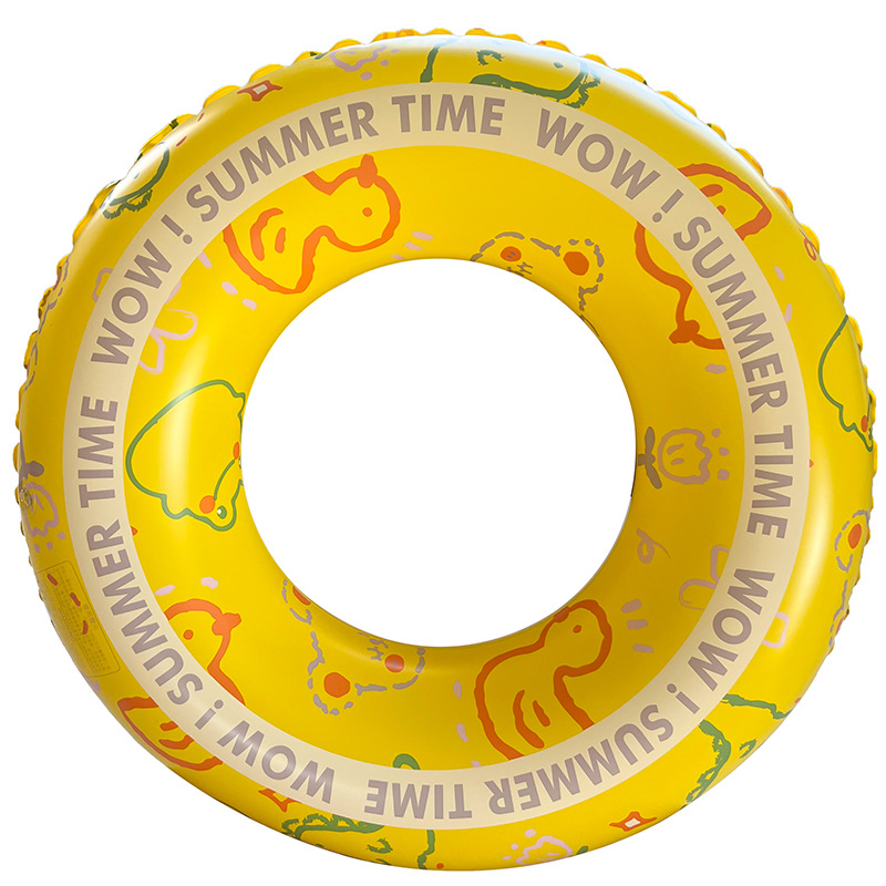 2024 New Cartoon Yellow Duckling Swimming Ring Adult Water Inflatable Armpit Swimming Ring Pvc Swimming Ring Wholesale Application Scenario