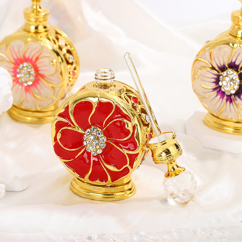 New large flower tube bottle 12ml popular essential oil bottle perfume portioning bottle details Picture