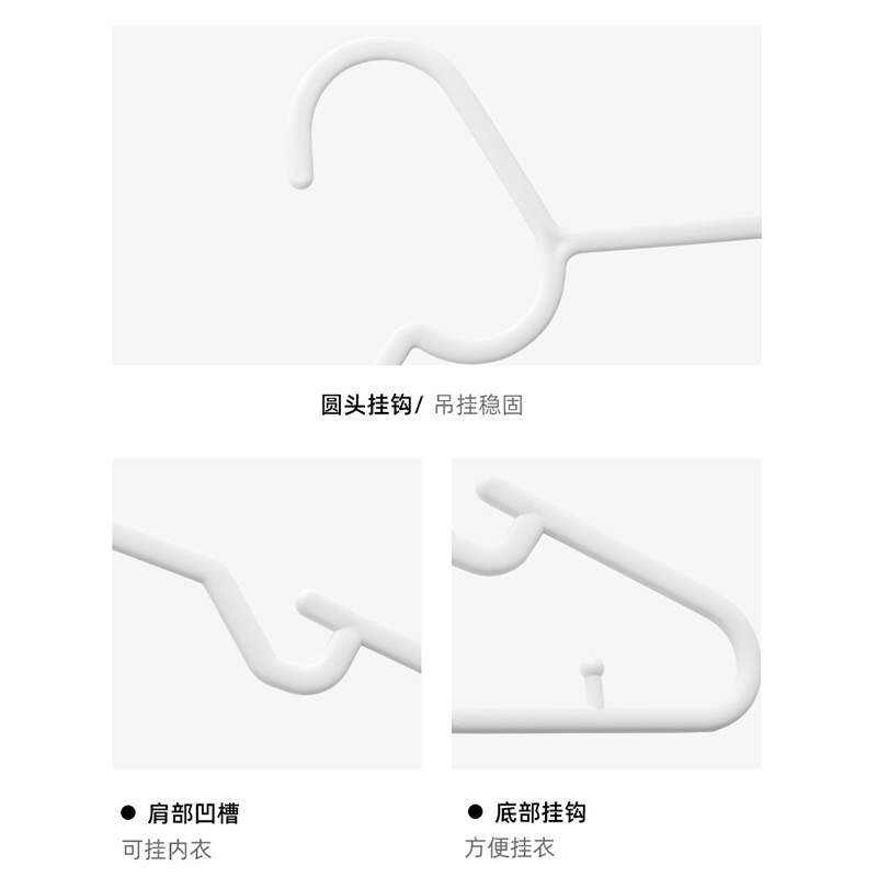 Yijia 10 sets simple clothing traceless coat hanger manufacturers wholesale hotel room adult plastic coat hanger dry and wet dual use Item Picture