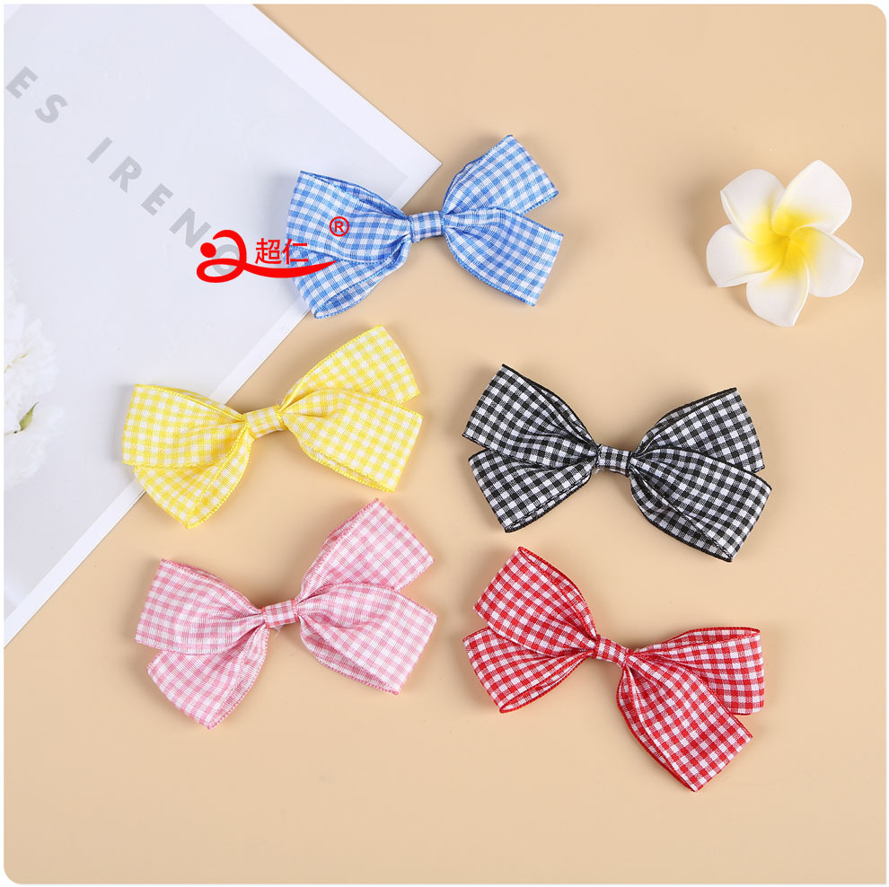 Hand-Made Bows Japan And South Korea Hair Accessories Gift Clothing Accessories New Retro Plaid Small Fresh Bows Can Be Produced details Picture