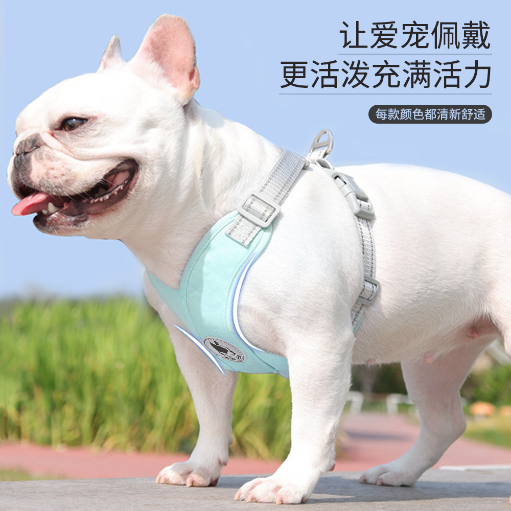 拴狗绳狗狗牵引绳背心式狗狗胸背带中小型犬可调节安全绳遛狗神器