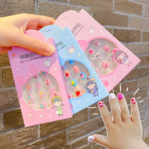 儿童小女孩可拆卸指甲贴卡通可爱宝宝自粘果冻胶甜美公主美甲贴片