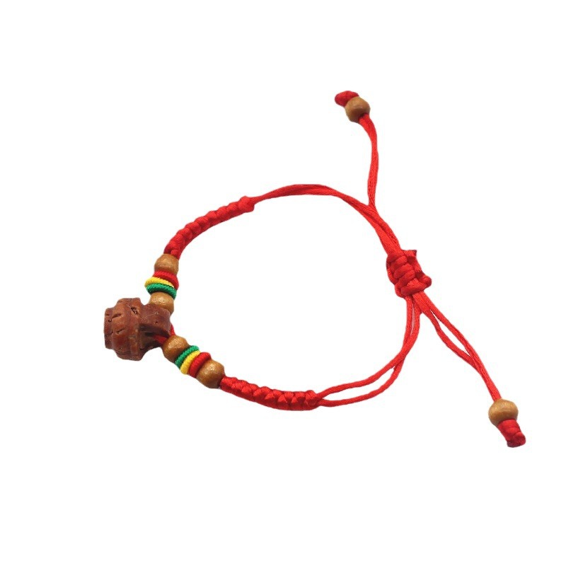 Shock baby bracelet baby's life year peach wood peach core Hu basket Dragon Boat Festival colorful red rope pig terror hand string gift Item Picture